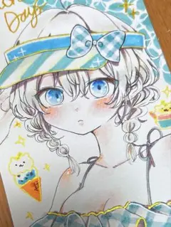 手描きイラスト　女の子　オリジナル