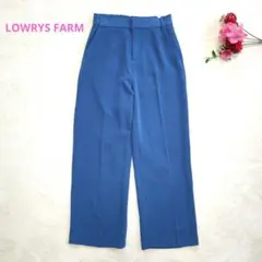 LOWRYS FARM【M】ブルー ワイドパンツ ゴムウエスト ポケットあり