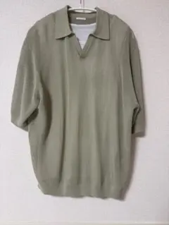 【GU】オリーブグリーン メッシュポロシャツ インナー付き