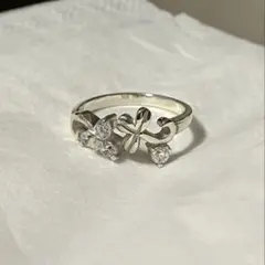 シルバー925 石付きデザインリング