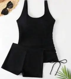 タンキニ水着　セパレート水着　セット　ブラック