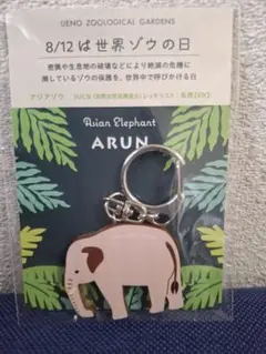 上野動物園⭐世界ゾウの日キーホルダー⭐アルン
