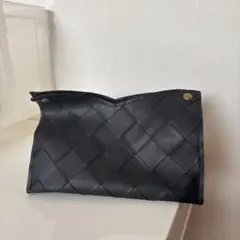 ブラック ティッシュボックス 編み込みデザイン