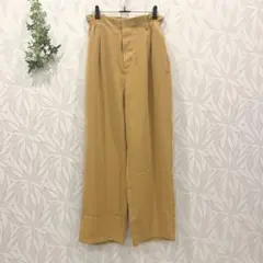 【il lino】レディース ワイドパンツ イエロー系/L カジュアル 無地