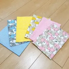 コットン生地 綿 はぎれ 6枚セット 50x50cm アザラシ チェック柄