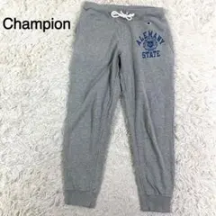 Champion ベージュカラー ロゴ プリント スウェットパンツ