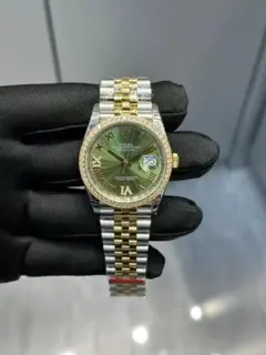 ROLEX 自動巻き時計 グリーン文字盤
