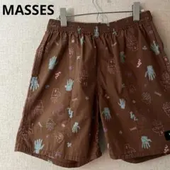タグ付き未使用massesマシス ショーツ 総柄 ハンド ブラウン