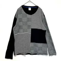 グラニフ◆総柄ロングTシャツ/コットン100% ボーダー 千鳥格子 長袖 薄手