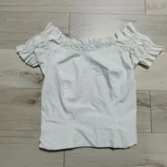 最終価格●フラ　トップス　L　 白 フリル袖