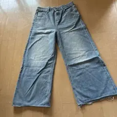 ライトブルー ワイドレッグデニム