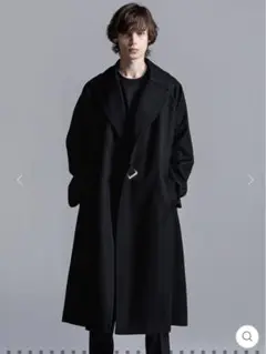 【美品】リチウムオム チェスターコート ウール シングル ロング丈 ブラック S メンズスーツKOKUBO チェスターコート メンズ ロングコート