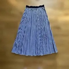 ZARA BASIC ストライプ フレアロングスカート