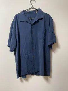 Tommy Bahama ネイビー ストライプ 半袖シャツ　L シルク100%