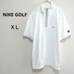 ナイキゴルフ XL ハーフジップシャツ ホワイト 速乾性 さらさら手触り
