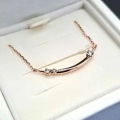 極美品 4℃ ヨンドシー ネックレス ゴールド スマイル ジルコニア 箱付き
