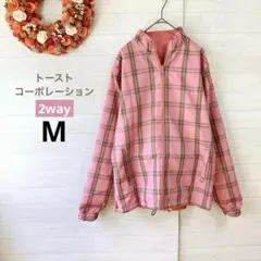 トーストコーポレーション　ピンク チェック柄ジャケット M