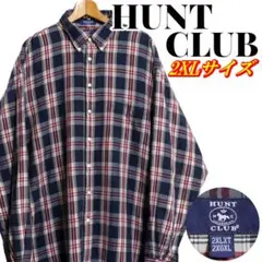 HUNT CLUB ハントクラブ チェック ビッグサイズ BDシャツ 2XL