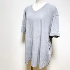 6-61 グレー Vネック 半袖 Tシャツ 可愛い おしゃれ 古着