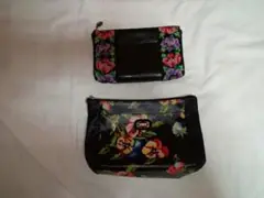 FEILER 黒と花柄 レザーコインケース 他