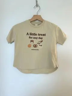新品　しまむら hooday フードモチーフTシャツ ベージュ（中薄橙） 110