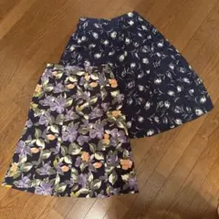 花柄　スカート2個セット膝下丈　VINVERT