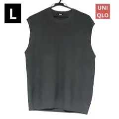 【UNIQLO/ユニクロ】ノースリーブニットベスト オリーブグリーン L 秋冬