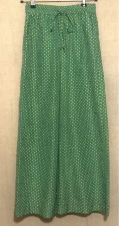 UNITED AROWS グリーン×イエローのリラックスワイド柄パンツ