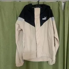 PUMA フード付きウィンドブレーカー S ベージュ/ブラック