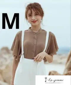 ラッフルスリーブシフォンブラウス
