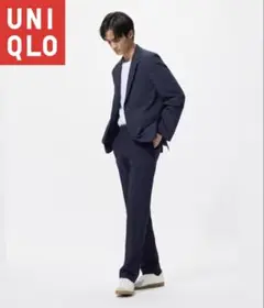 美品 UNIQLO ユニクロ 感動パンツ ネイビー MEN 76 レングス76