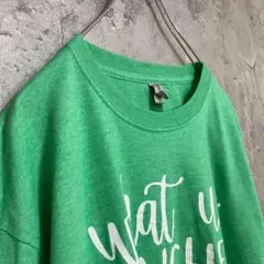 ギルダン 古着 アメリカ輸入 英文字 プリント Tシャツ 半袖 XLサイズ 緑色
