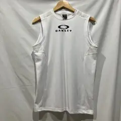 OAKLEY オークリー　ノースリーブシャツ　ホワイト　トレーニングウェア