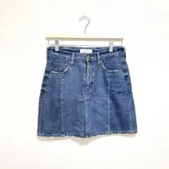 【美品】LOWRYSFARM デニムミニ S ダメージ加工 定価6,000円