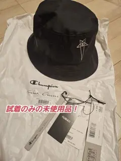 新品 リックオウエンス チャンピオン 五芒星刺繍 バケットハット XL Champion x Rick Owens 25SS 新作コラボが国内5月9日／5月10日に