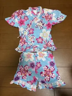 【美品】桜柄　甚平 花