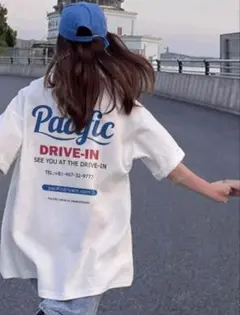Pacific DRIVE-IN グレーTシャツ オーバーサイズ