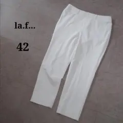 【ラエフ】HAUTEC センタープレスパンツ 42 ストレッチ 大きめストレート