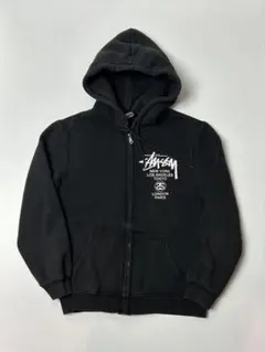 Stüssy ブラック ジップアップパーカー　Mサイズ