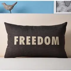 FREEDOM 英文シンプル　 腰クッションカバー　家庭用 オフィス 椅子 車内
