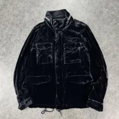 ジュンハシモト ベルベット M-65 フィールド ジャケット 黒 メンズ M