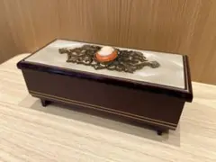 （動作確認済）ダークブラウン オルゴールボックス