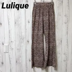 【Lulique】ワイドパンツ　総柄　ペイズリー柄　ゴムウエスト　M