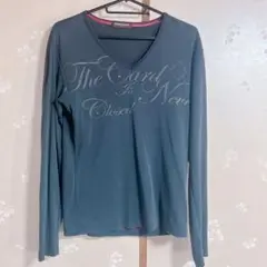 NICOLEメンズTシャツ M 長袖カットソー ブラック黒 秋 インナーVネック