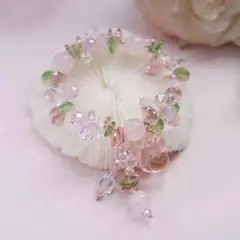 天然石 ローズクオーツ 恋愛成就 ブレスレット 花 猫 韓国 おしゃれ かわいい