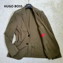 HUGO HUGO BOSS　テーラードジャケット　ライン　ストレッチ　カーキ