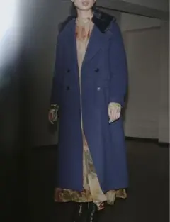 【美品】UND ELEGANT FUR COAT ブルー Ameri