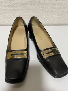 GUCCI グッチ パンプス 22.5cm スクウェアトゥ ブラック