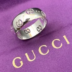 【新品未使用】K18WG グッチ GUCCI AU750 アイコン リング 8号