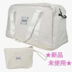 ★新品・未使用★ホワイト ボストンバッグ 旅行用バッグ スポーツバック 大容量